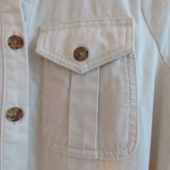 SEZANE Jeanette Denim Midi Belted Dress Molted Ecru Cream - Size EU 40 / US 8 - Picture 8 of 16